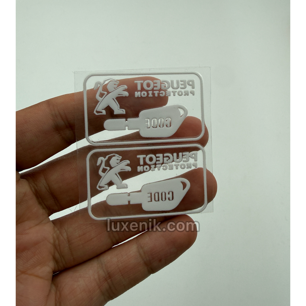 برچسب هشدار سیستم حفاظت پژو (بسته ۲ عددی)